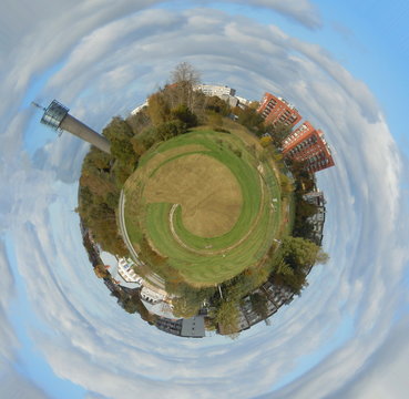 Small planet with warer tower