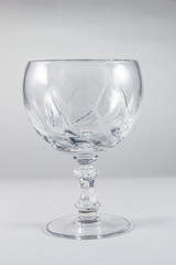 Empty crystal wine glass