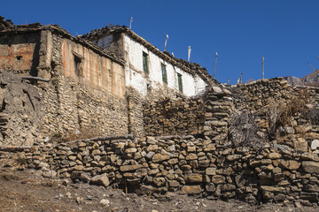 view of the village Purang around Muktinath