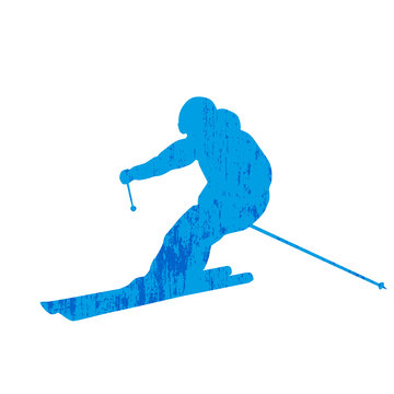 Grunge skier silhouette