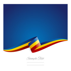 New abstract Romania flag ribbon - obrazy, fototapety, plakaty