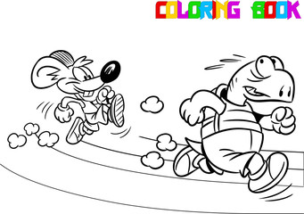 mouse and the tortoise on a treadmill