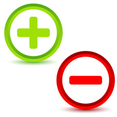 Fototapeta premium Plus and minus icons