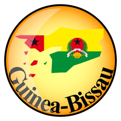 orange button with the image maps of button Guinea-Bissau