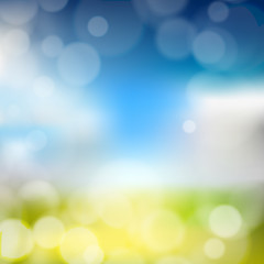 Blurry background with bokeh effect. Abstract vector