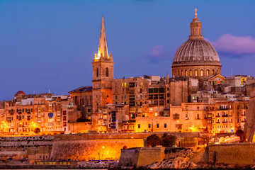Fototapeta premium Valetta nocą, Malta