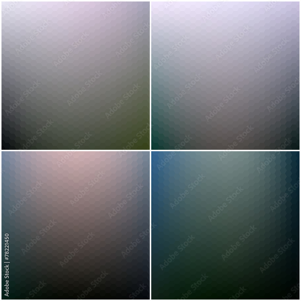 Poster abstract blurred hexagonal backgrounds set