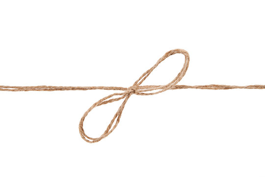 Rope and bow isolated on white background