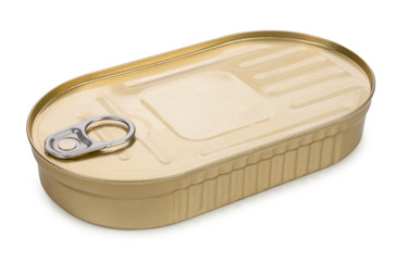 metal tin isolated on white background