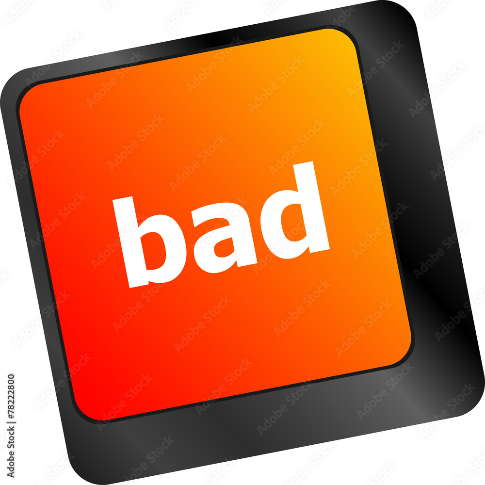 Poster bad word on computer button keyboard