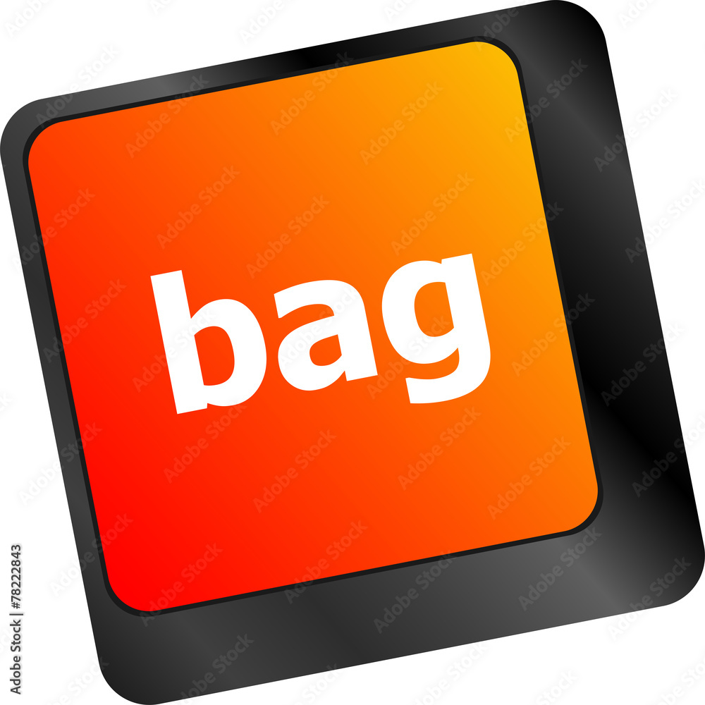 Poster bag button on computer pc keyboard key