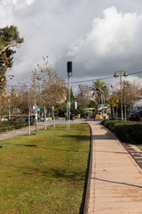 Obraz premium Walking lane on rails at first station in Jerusalem