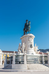 Statue of king Jose I. Commerce square. Lisbon. Portugal