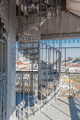 Fototapeta na wymiar Spiral staircase. Santa Justa Lift. Lisbon. Portugal.