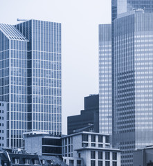 Skyline of business buildings in Frankfurt, Germany