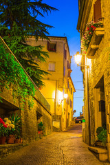 Evening streets of San Marino