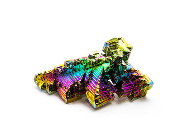 Artificially grown crystals of bismuth.