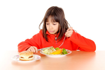 vegetables and hamburguer