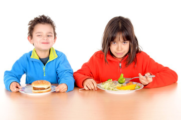 vegetables and hamburguer