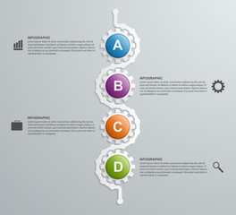 Abstract gears infographics template. Design element.