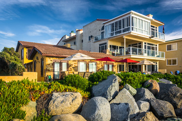 Fototapeta na wymiar Beachfront homes in Imperial Beach, California.