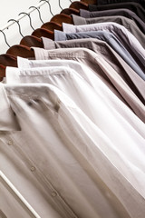 Several shirts on a hanger