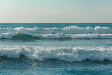 Waves in the Pacific Ocean, in Imperial Beach, California.