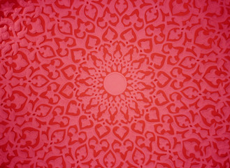 Oriental ornaments,plaster ceiling,red version