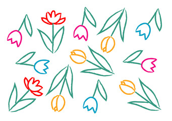 drawing children with flowers © maria treter