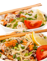 Noodles with seafood