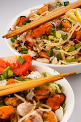 Noodles with seafood
