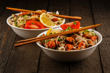 Noodles with seafood