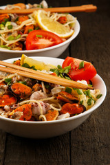 Noodles with seafood