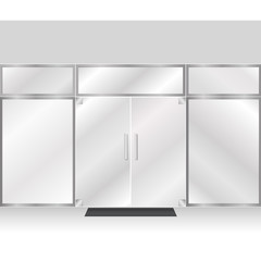 Mall Glass Store Facade with no signs