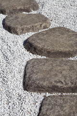 Zen stone path in a Japanese Garden