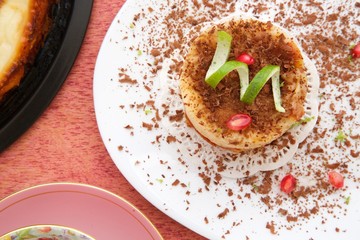 A piece of cake. Top view