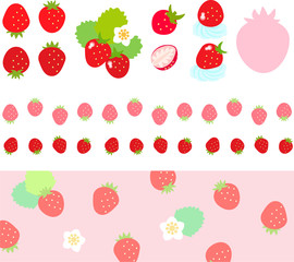 かわいい苺の素材