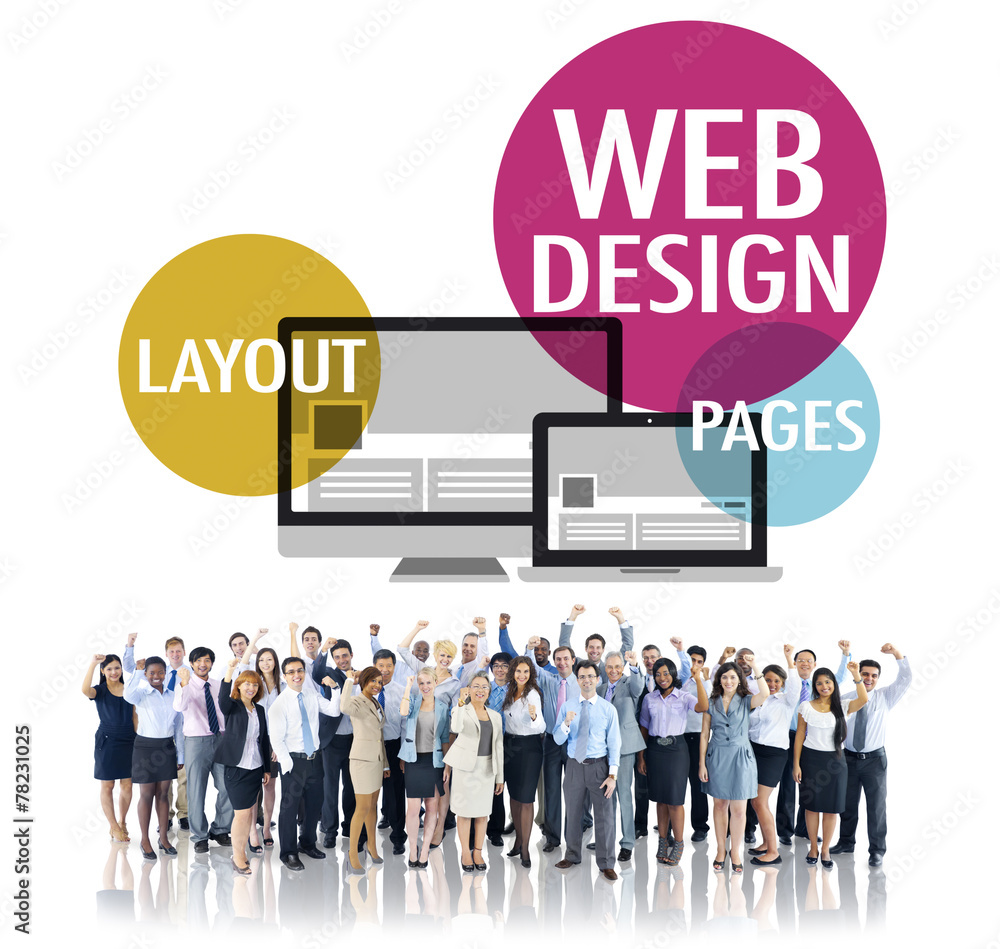 Poster web design content creative website responsive concept