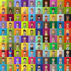 Flat People Icons - Isolated On Background - Vector Illustration, Graphic Design Editable For Your Design