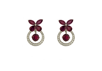 Earrings isolated on a white background