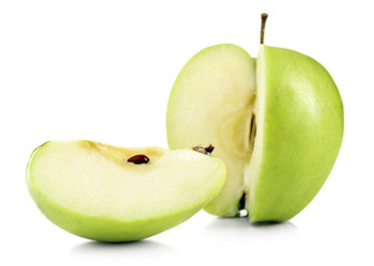 Juicy apple isolated on white