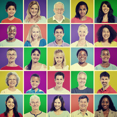 Protrait of Group Diversity People Community Happiness Concept