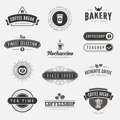 Coffee Retro Vintage Labels Logo design vector typography