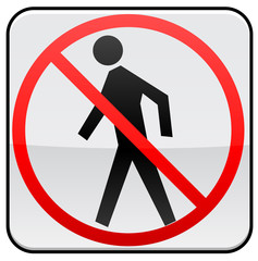 No Walking sign image