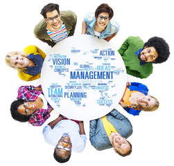 Global Management Training Vision World Map Concept