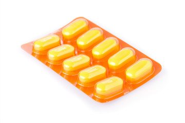 pills of medicine isolated on white background