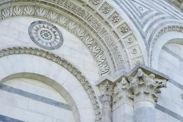 Details of Baptistery of St. John in the Piazza dei Miracoli,Pis