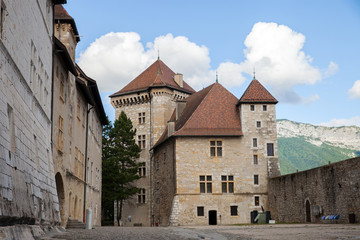 Fototapeta na wymiar Medieval castle of Annecy town in Haute-Savoie, France