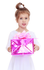 Closeup of a pretty little girl