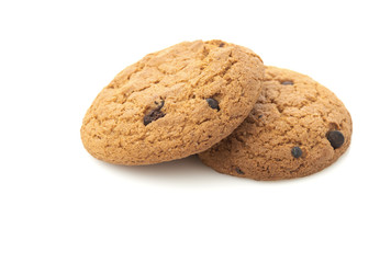 oat cookies on white background